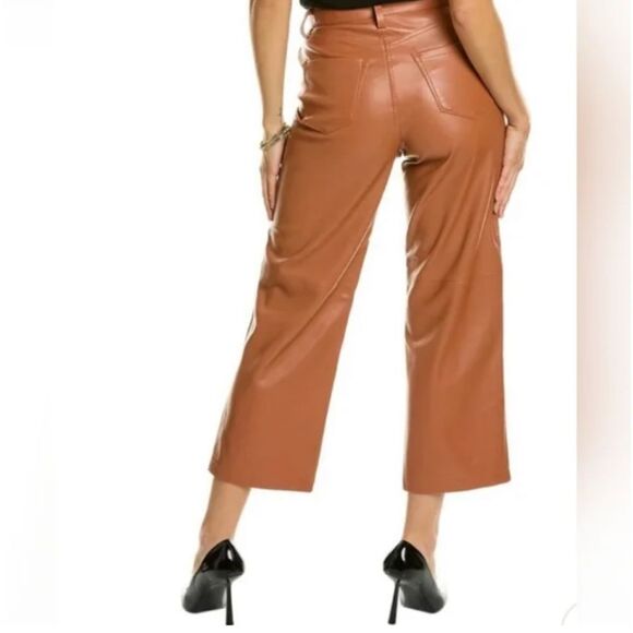 NWT NYC The Baxter Ribcage Straight Leg
High Waist Faux Leather Pants Brown 26 - Picture 15 of 15